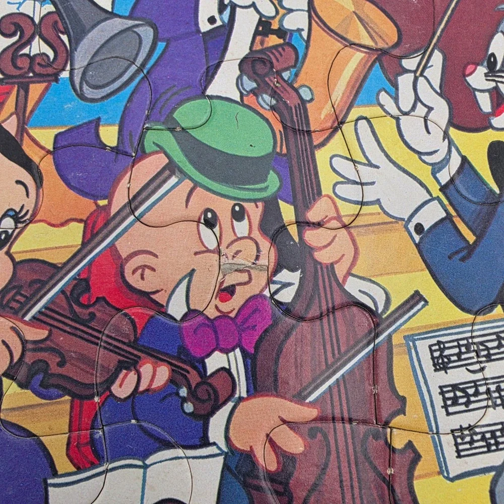 Vintage 1983 Looney Tunes Golden Frame-Tray Puzzle Bugs Bunny Orchestra 4514A-34